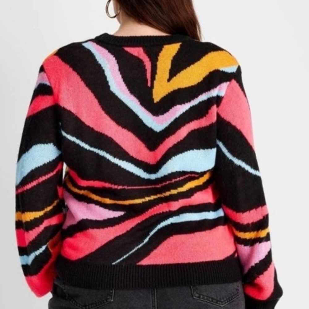 Future Collective Kahlana Barfield Brown Abstract Limited Edition Sweater 2X - Picture 7 of 10